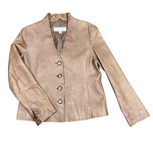 Vintage Womens Leather Jacket Western Brown Country Clothing Company Medium